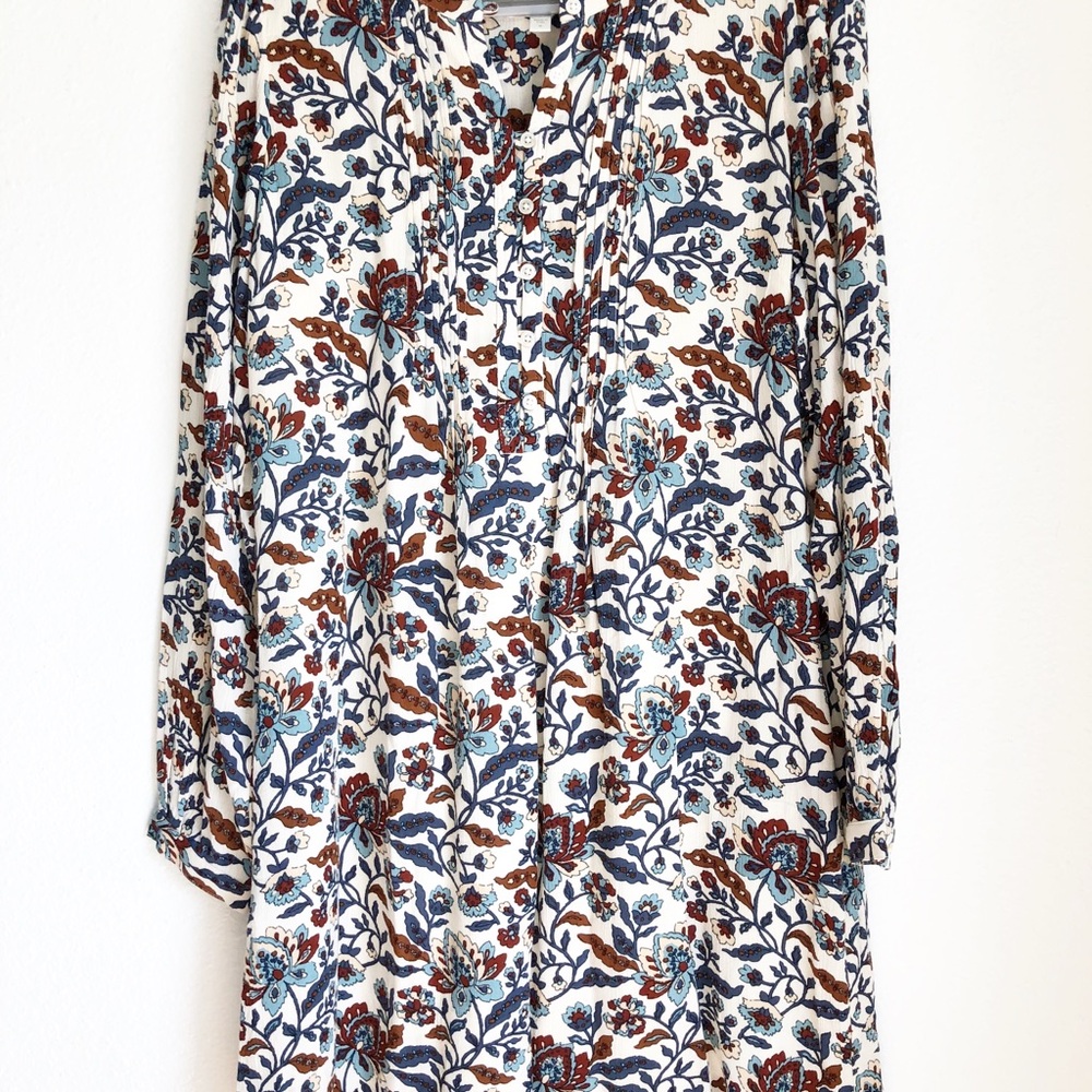 Garnet Hill Floral Long Sleeve Dress